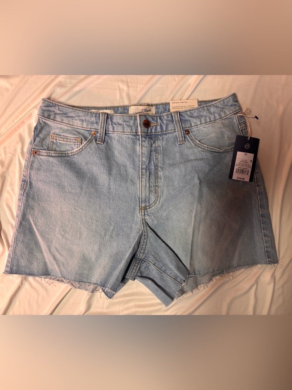 Target Light Blue Denim Jean Shorts - Casual Frayed Hem